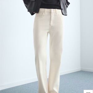 Mango Matilda Cream Straight Leg Jeans